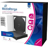 MediaRange BOX31-2, Korurasia, 2 levyt, Musta, Läpinäkyvä, Muovi, 120 mm, RoHS