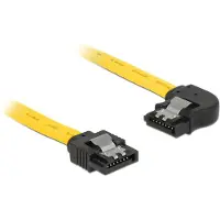 DeLOCK – SATA cable, 0.3m, 6Gb/s, locking clip, angled left - straight, yellow (82824)