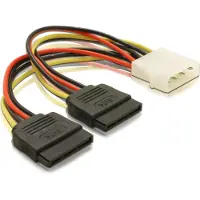 DeLOCK – Cable SATA 15 pin HDD 2 x to 4 pin male (60102)
