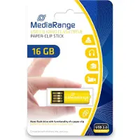 MediaRange MR976, 16 GB, USB A-tyyppi, 2.0, 14 MB/s, Ilman suojusta, Keltainen