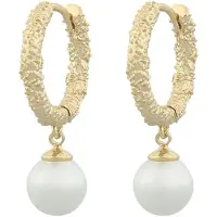 Sno of sweden London Ring Pendant Earring Gold/White 14mm