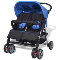 vidaXL Baby Twin Stroller Steel Monivärinen 93x68x103 cm