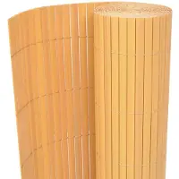 vidaXL Kaksipuolinen puutarha-aita 90x300 cm Keltainen