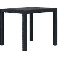 vidaXL Puutarhapöytä rottinkityylinen muovi 79x79x72 cm antrasiitti