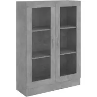 vidaXL Vitriinikaappi betoninharmaa 82,5 x 30,5 x 115 cm lastulevy