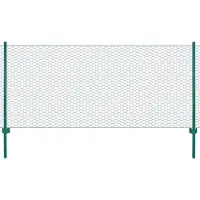 vidaXL Verkkoaita tolpilla teräs 25x0,5 m vihreä