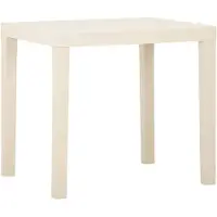 vidaXL Puutarhapöytä valkoinen 79x65x72 cm muovi