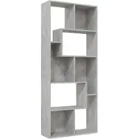 vidaXL Kirjahylly betoninharmaa 67x24x161 cm lastulevy