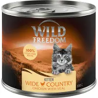 Wild Freedom 12x200g Kitten "Wide Country" vasikka & kana Kissanruoka