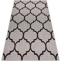 Rugsx Matto string sizal floorlux 20608 , marokkolainen apila, trellis hopea / musta