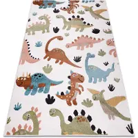 Rugsx Alfombra FUN Dino para niños dinosaurios crema 160x220 cm