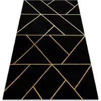 Rugsx Matto emerald yksinomainen 1012 glamouria, tyylikäs geometrinen musta / kulta-