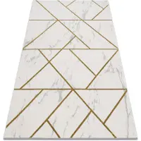 Rugsx Matto emerald yksinomainen 1012 glamouria, tyylikäs geometrinen, marmori kerma