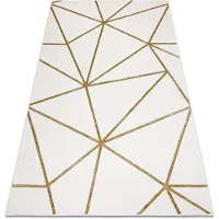 Rugsx Matto emerald yksinomainen 1013 glamouria, tyylikäs geometrinen kerma / kulta-