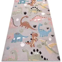 Rugsx Matto fun dino lapsille, dinosaurukset beige
