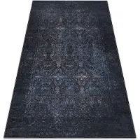 Rugsx Andre 1058 matto ornamentti, vuosikerta liukumaton - musta / sininen