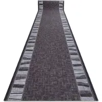 Rugsx Alfombra de pasillo con refuerzo de goma LINEA gris 100cm 100x140 cm