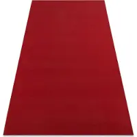 Rugsx Alfombra con refuerzo de goma RUMBA 1974 un solo color burdeos, rojo 60x150 cm