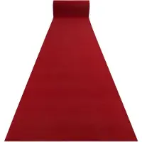 Rugsx Alfombra de pasillo con refuerzo de goma RUMBA 1974 Boda un solo color burdeos, rojo 80cm 80x360 cm