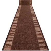Rugsx Alfombra de pasillo con refuerzo de goma LINEA marrón 67cm 67x140 cm