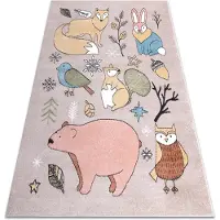 Rugsx Matto fun forester lapsille, eläimet, metsä beige