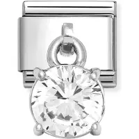 Nomination Classic Silvershine white round 331812/09