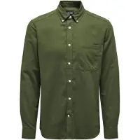 Only & Sons Onsgudmund Slim 1-Pkt Solid Shirt Noos - Khaki green - XS