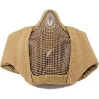 ASG Metal Mesh Mask with Cheek Pads and Ear Protection (Color: Tan)