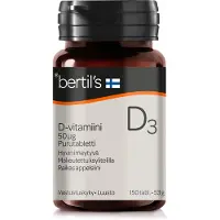 Bertils Bertil’s D-vitamiini 50 μg 150 tabl. ravintolisä
