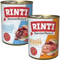 Rinti 12x800g Kennerfleisch siipikarjansydän koiran märkäruoka