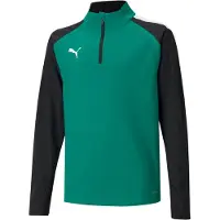 Puma teamLIGA 1/4 vetoketju Top - Vihreä/Musta - Lapset, koko 152 cm
