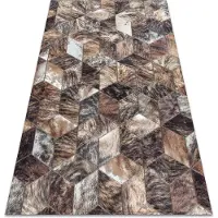 Rugsx Matto patchwork 21715 ruskea - lehmännahka