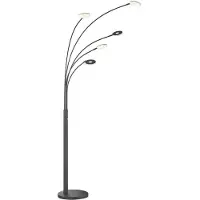 FISCHER&HONSEL GMBH Led lattiavalaisin Dent, himmennettävä, Musta, Olohuone/ruokailutila, Metalli, Moderni, lattiavalaisin
