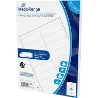 MediaRange MRINK147, Valkoinen, Kiinteä, 99,1 x 33,9, A4, Matta, Laser/Inkjet