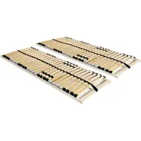 vidaXL Sängyn sälepohjat 2 kpl 28 säleellä 7 vyöhykettä 80x200 cm