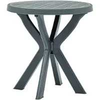 vidaXL Bistropöytä vihreä Ø70 cm muovi