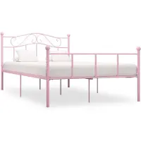 vidaXL Sängynrunko pinkki metalli 160x200 cm