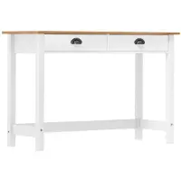 vidaXL Sivupöytä Hill 2 laatikolla 110x45x74 cm täysi mänty