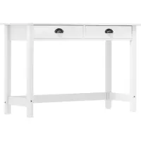 vidaXL Sivupöytä Hill 2 laatikolla 110x45x74 cm täysi mänty
