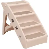 vidaXL Taitettavat koiran portaat kerma 62x40x49,5 cm