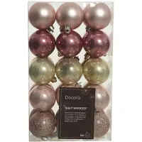 Décoris Season Vaaleanpunainen joulupallosetti - 30 kpl.