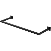 ECD-Germany ML-Design Vaatetanko seinälle; T30cm x L90cm; Musta; ruostumaton teräs; U-muotoinen vaatetanko; seinäkiinnitys; vaateteline; sisältää