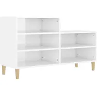 vidaXL Kenkäkaappi korkeakiilto valkoinen 102x36x60 cm tekninen puu