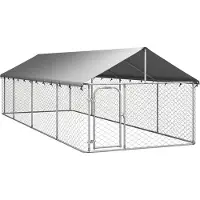 vidaXL Koiran ulkohäkki katoksella 600x200x150 cm