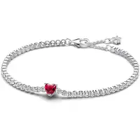 Pandora Red Sparkling Heart Sterling silver sydänrannekoru 590041C02-20