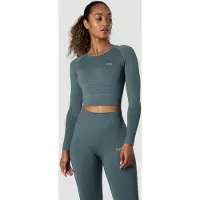 ICANIWILL Define Seamless LS Crop Top Jungle Green