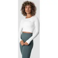 ICANIWILL Define Seamless LS Crop Top White
