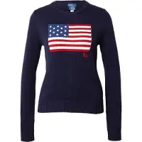 Ralph Lauren for woman. 211896939001 Cotton jumper with navy flag (L), Casual