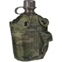 Mil-Tec 1L kenttäpullo camo kuljetuspussilla