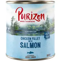 Purizon 12x800g lohi pinaatilla & kookoksella -koiranruoka